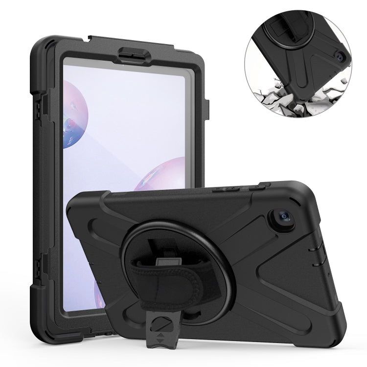 For Samsung Galaxy Tab A 8.4 2020 T307U Shockproof Colorful Silicone + PC Protective Case with Holder & Shoulder Strap & Hand Strap & Screen Protector