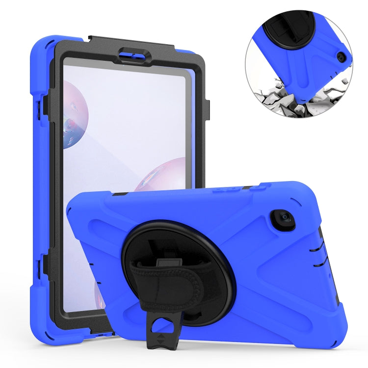 For Samsung Galaxy Tab A 8.4 2020 T307U Shockproof Colorful Silicone + PC Protective Case with Holder & Shoulder Strap & Hand Strap & Screen Protector