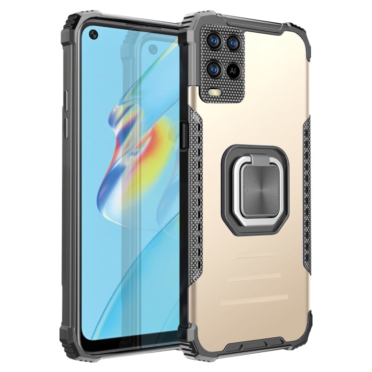 For OPPO A54 4G Fierce Warrior Series Armor All-inclusive Shockproof Aluminum Alloy + TPU Protective Case with Ring Holder