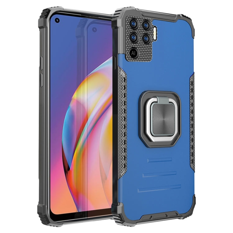 For OPPO A94 4G / Reno5 Lite / F19 Pro / Reno5 F Fierce Warrior Series Armor All-inclusive Shockproof Aluminum Alloy + TPU Protective Case with Ring Holder