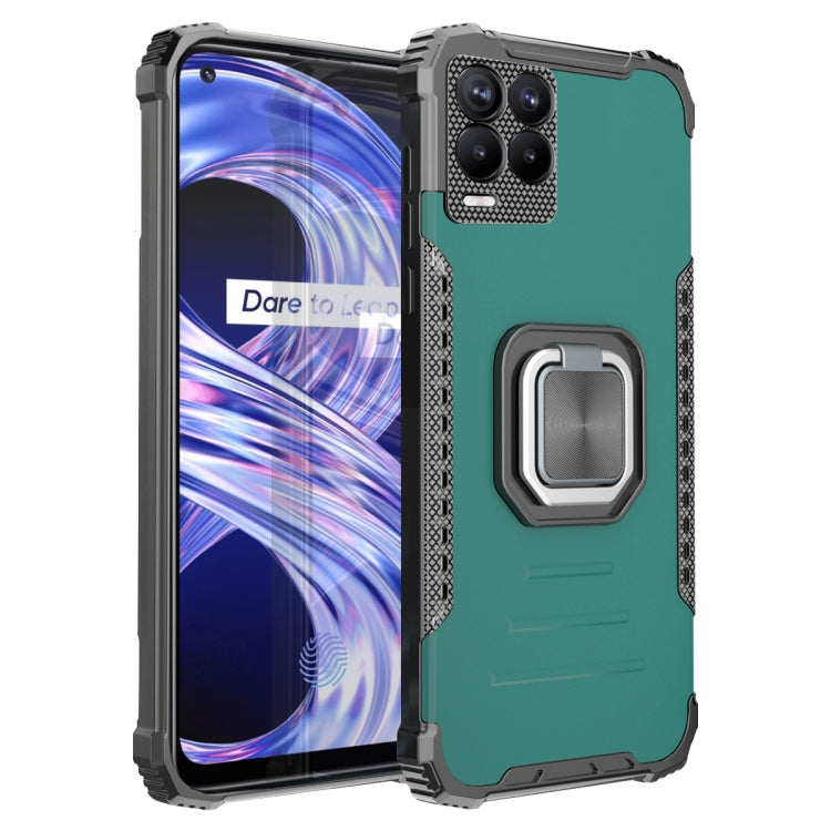 For OPPO Realme 8 Pro Fierce Warrior Series Armor All-inclusive Shockproof Aluminum Alloy + TPU Protective Case with Ring Holder