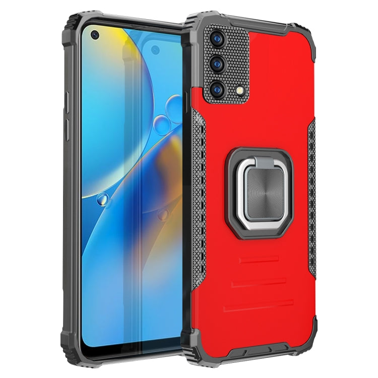 For OPPO A74 4G Fierce Warrior Series Armor All-inclusive Shockproof Aluminum Alloy + TPU Protective Case with Ring Holder