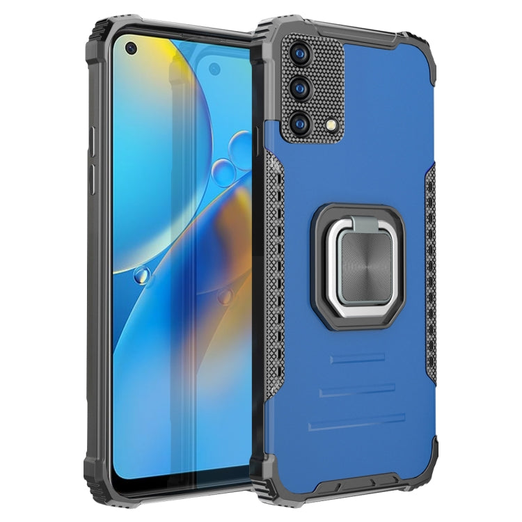 For OPPO A74 4G Fierce Warrior Series Armor All-inclusive Shockproof Aluminum Alloy + TPU Protective Case with Ring Holder