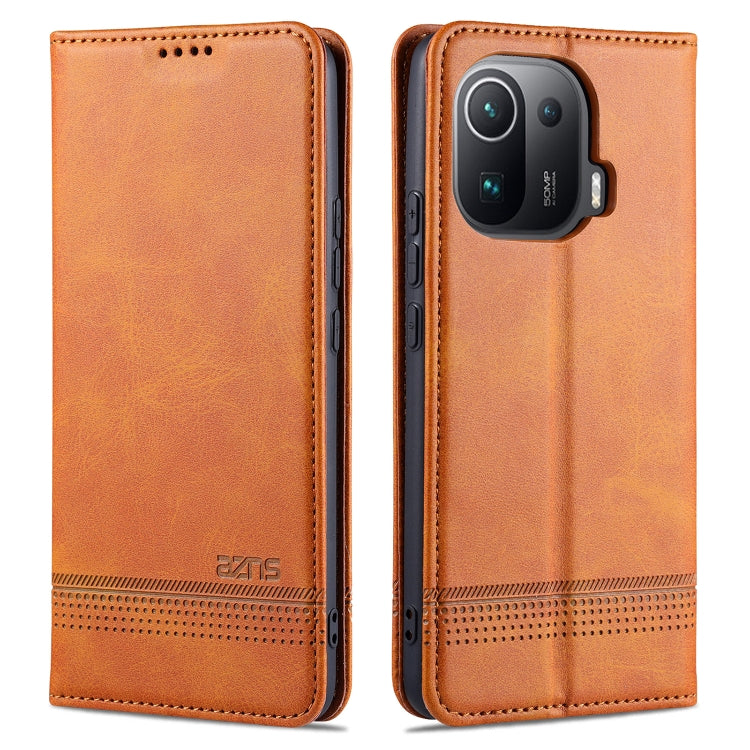 For Xiaomi Mi 11 Pro AZNS Magnetic Calf Texture Horizontal Flip Leather Case with Card Slots & Holder & Wallet