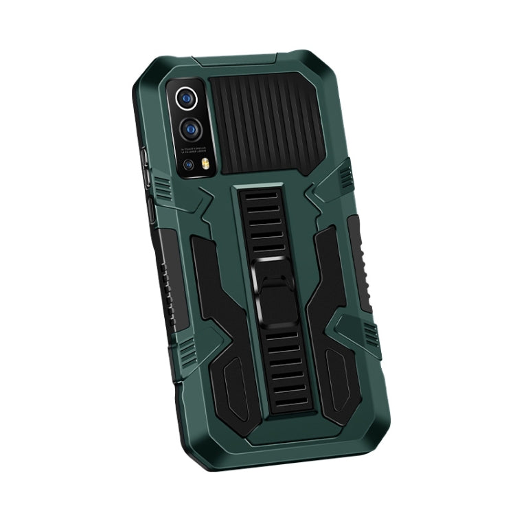 For vivo iQOO Z3 5G / Y72 5G Vanguard Warrior All Inclusive Double-color Shockproof TPU + PC Protective Case with Holder