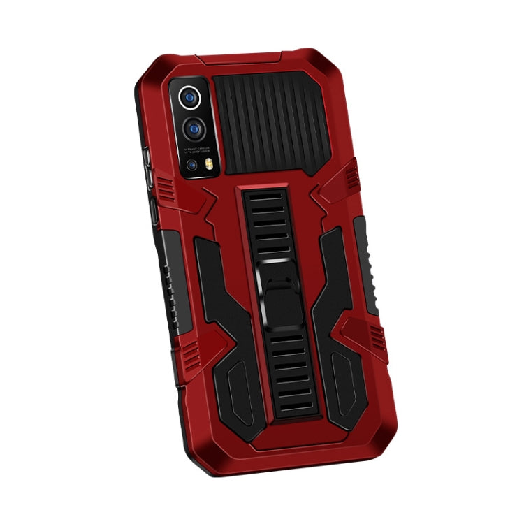 For vivo iQOO Z3 5G / Y72 5G Vanguard Warrior All Inclusive Double-color Shockproof TPU + PC Protective Case with Holder
