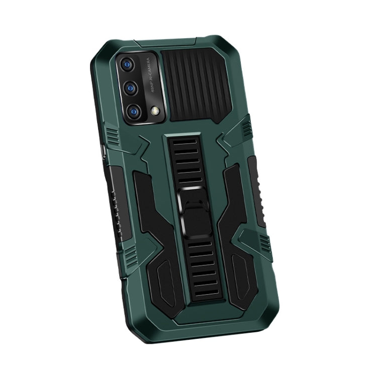 For OPPO A74 4G Vanguard Warrior All Inclusive Double-color Shockproof TPU + PC Protective Case with Holder