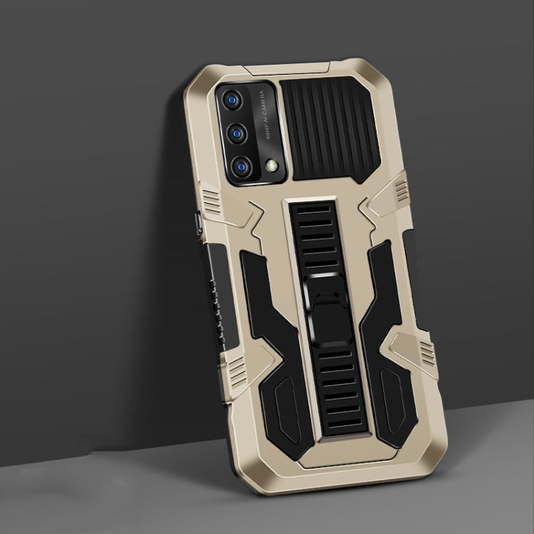 For OPPO A74 4G Vanguard Warrior All Inclusive Double-color Shockproof TPU + PC Protective Case with Holder