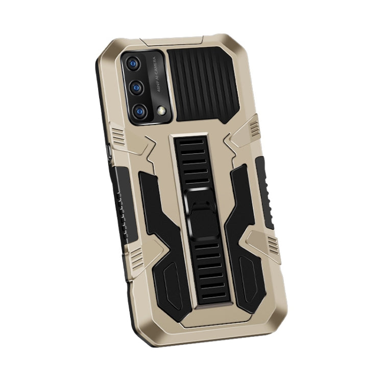 For OPPO A74 4G Vanguard Warrior All Inclusive Double-color Shockproof TPU + PC Protective Case with Holder