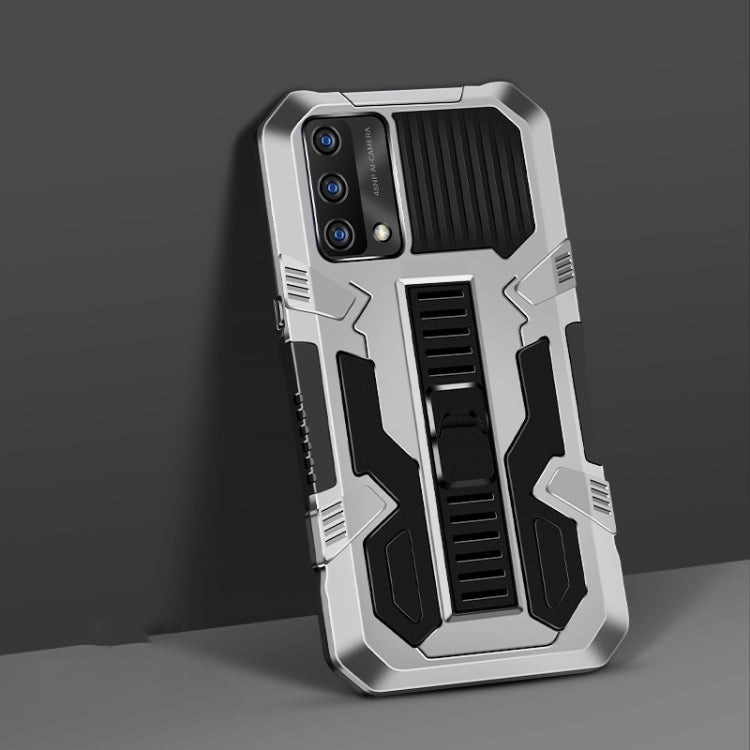 For OPPO A74 4G Vanguard Warrior All Inclusive Double-color Shockproof TPU + PC Protective Case with Holder