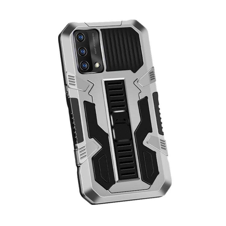 For OPPO A74 4G Vanguard Warrior All Inclusive Double-color Shockproof TPU + PC Protective Case with Holder