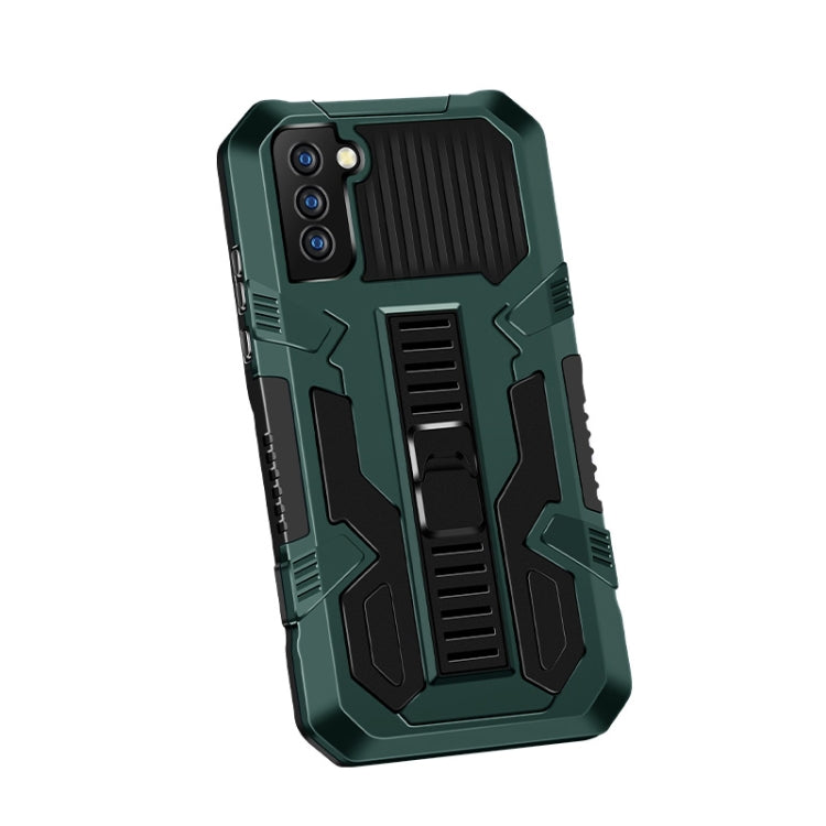 For Samsung Galaxy S21 FE Vanguard Warrior All Inclusive Double-color Shockproof TPU + PC Protective Case with Holder