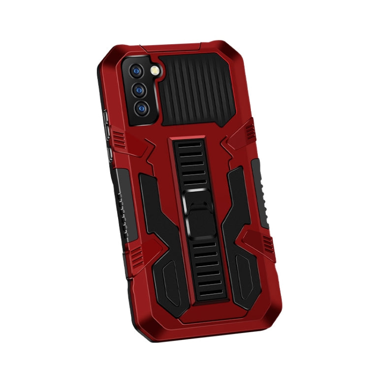 For Samsung Galaxy S21 FE Vanguard Warrior All Inclusive Double-color Shockproof TPU + PC Protective Case with Holder