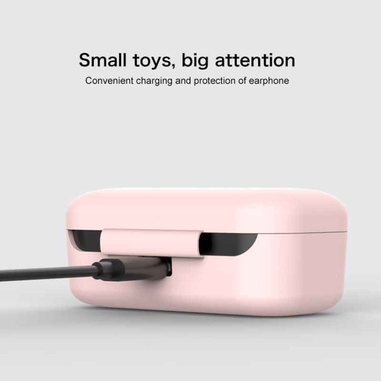 Pure Color Silicone Earphone Protective Case for QCY T5, with Hanging Buckle