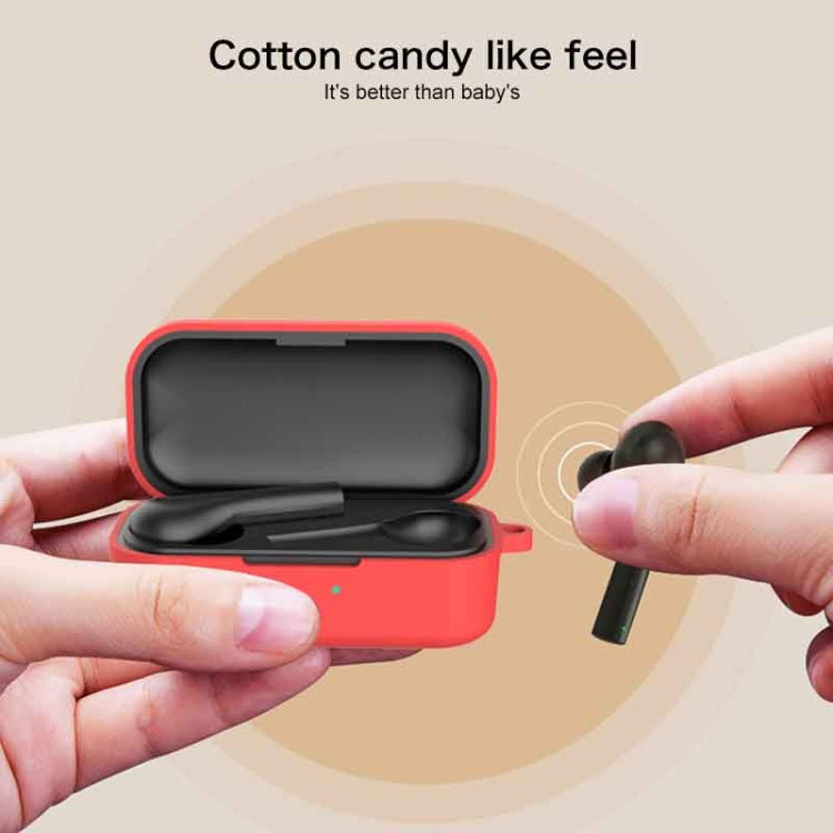 Pure Color Silicone Earphone Protective Case for QCY T5, with Hanging Buckle