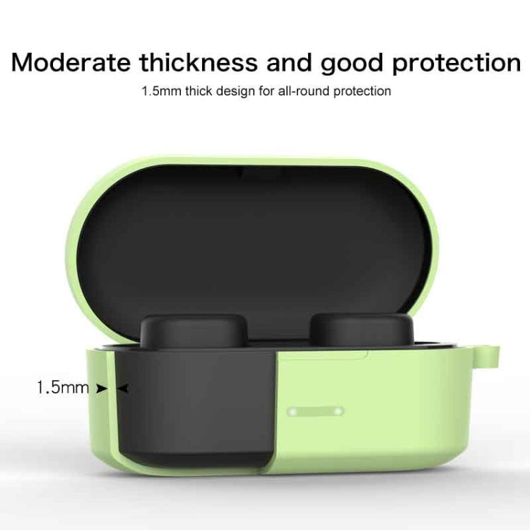 Pure Color Silicone Earphone Protective Case for QCY T1S / QS2, with Hanging Buckle