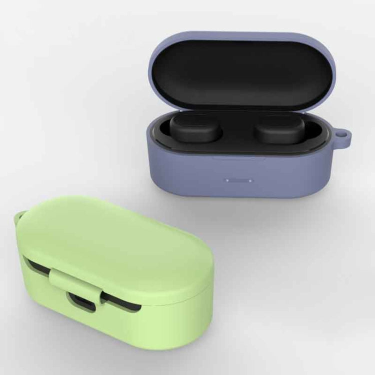 Pure Color Silicone Earphone Protective Case for QCY T1S / QS2, with Hanging Buckle