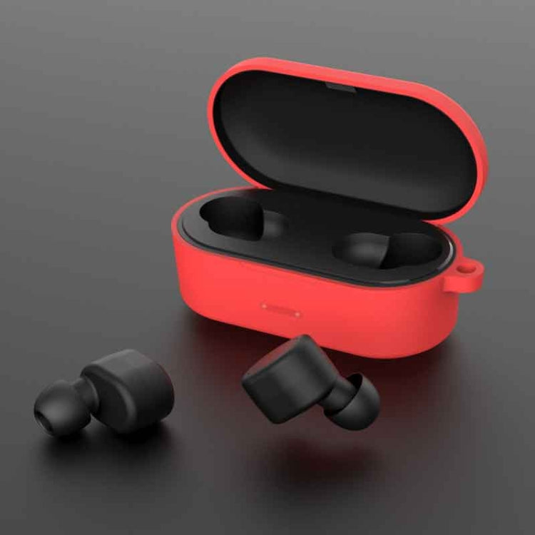 Pure Color Silicone Earphone Protective Case for QCY T1S / QS2, with Hanging Buckle