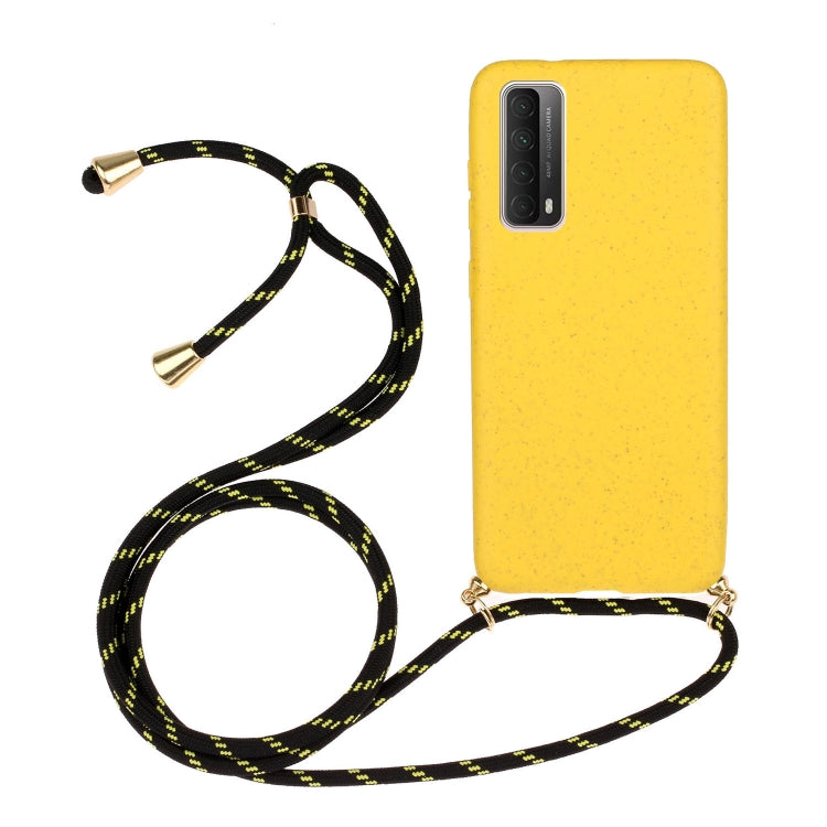 For Huawei P smart 2021 Wheat Straw Material + TPU Protective Case with Lanyard
