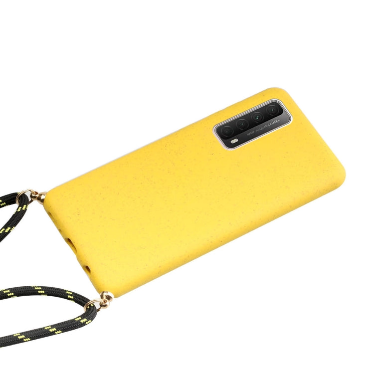 For Huawei P smart 2021 Wheat Straw Material + TPU Protective Case with Lanyard