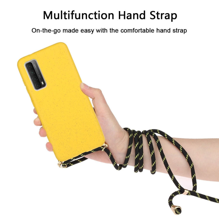 For Huawei P smart 2021 Wheat Straw Material + TPU Protective Case with Lanyard