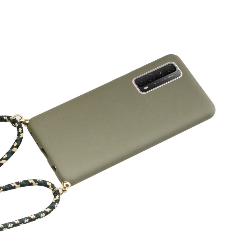For Huawei P smart 2021 Wheat Straw Material + TPU Protective Case with Lanyard