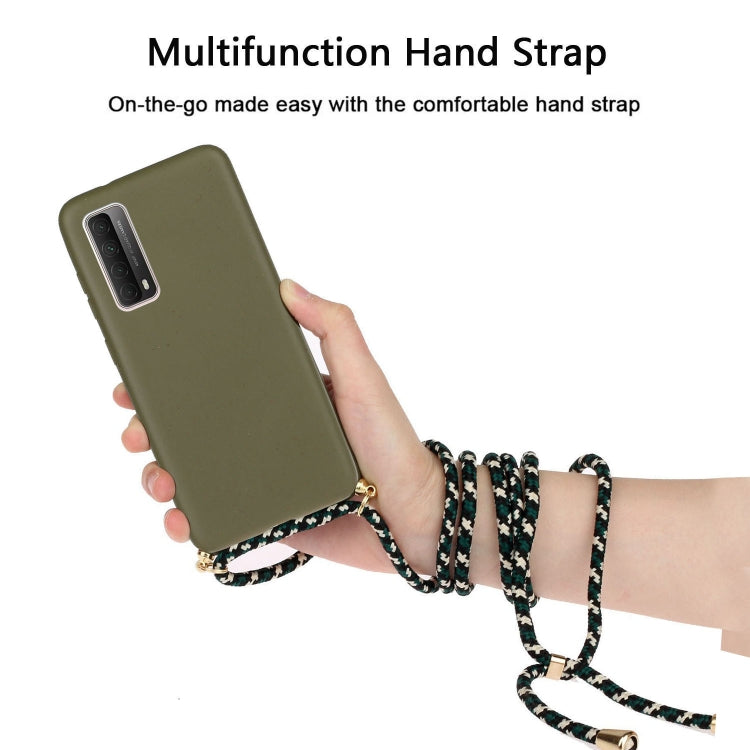 For Huawei P smart 2021 Wheat Straw Material + TPU Protective Case with Lanyard