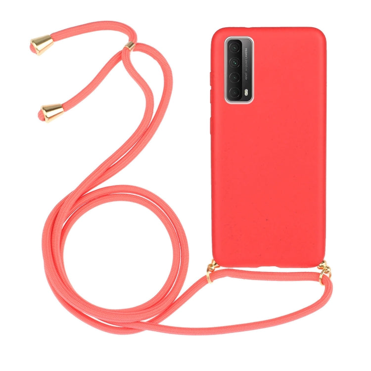 For Huawei P smart 2021 Wheat Straw Material + TPU Protective Case with Lanyard