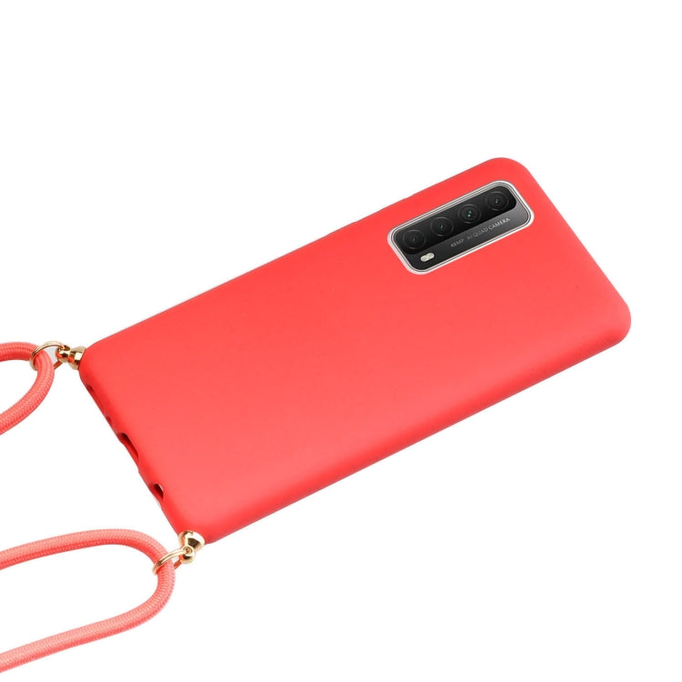 For Huawei P smart 2021 Wheat Straw Material + TPU Protective Case with Lanyard