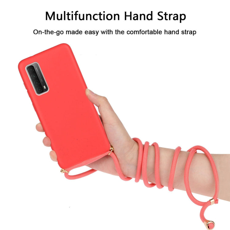 For Huawei P smart 2021 Wheat Straw Material + TPU Protective Case with Lanyard