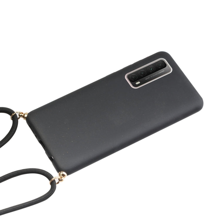 For Huawei P smart 2021 Wheat Straw Material + TPU Protective Case with Lanyard