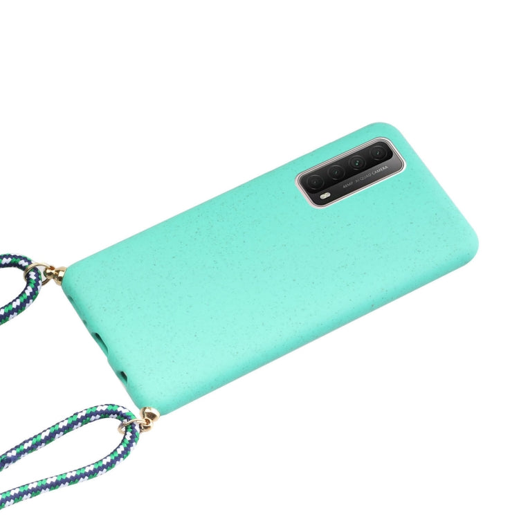 For Huawei P smart 2021 Wheat Straw Material + TPU Protective Case with Lanyard