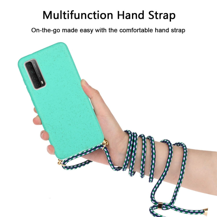 For Huawei P smart 2021 Wheat Straw Material + TPU Protective Case with Lanyard