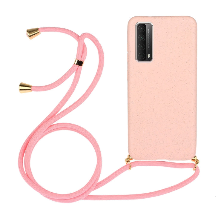 For Huawei P smart 2021 Wheat Straw Material + TPU Protective Case with Lanyard