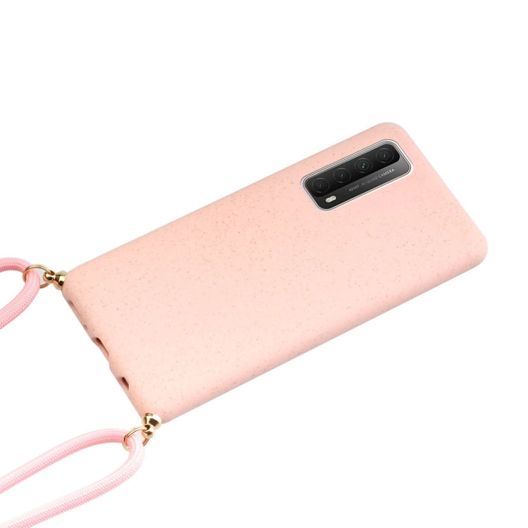 For Huawei P smart 2021 Wheat Straw Material + TPU Protective Case with Lanyard