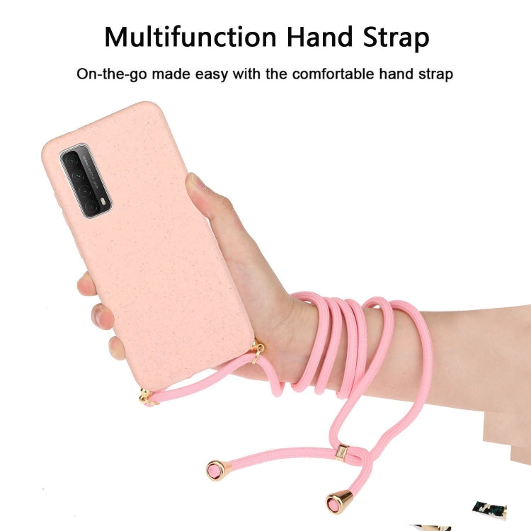 For Huawei P smart 2021 Wheat Straw Material + TPU Protective Case with Lanyard