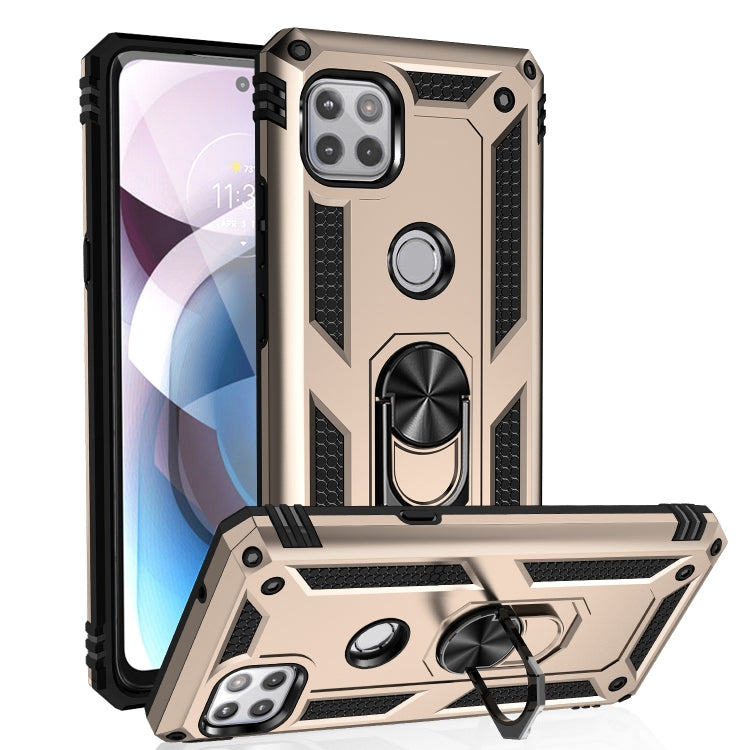 For Motorola Moto One 5G Ace Shockproof TPU + PC Protective Case with 360 Degree Rotating Holder
