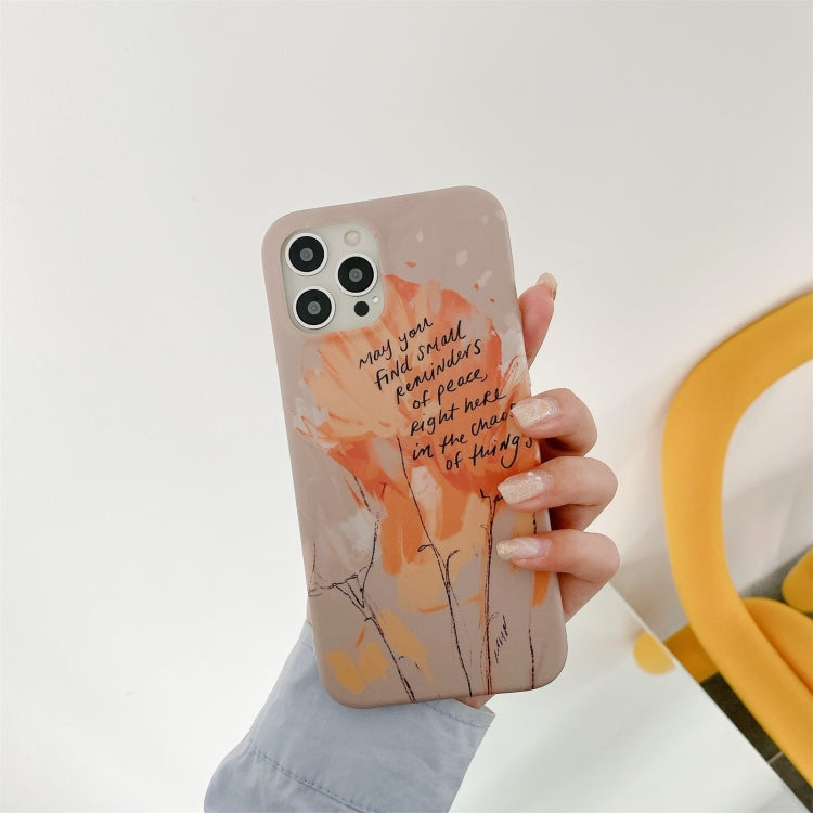 For iPhone 12 Pro Max Watercolor Painting Series Half Coverage IMD Workmanship Protective Case