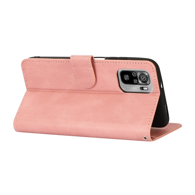 For Xiaomi Redmi Note 10 Fantasy Classic Skin-feel Calfskin Texture Magnetic Buckle Horizontal Flip PU Leather Case with Holder & Card Slot & Wallet
