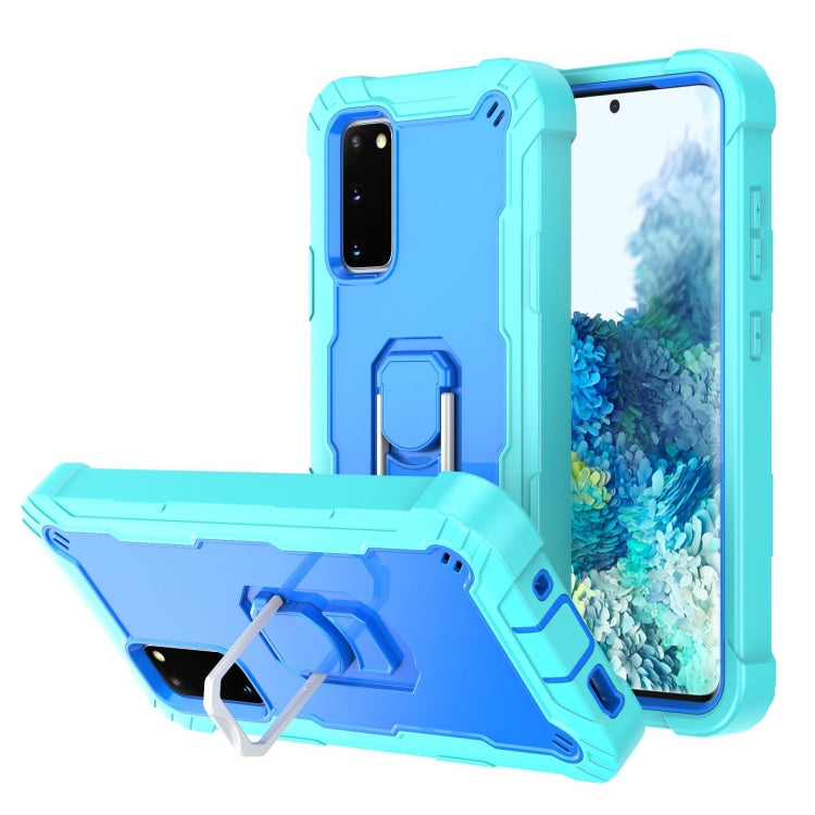 For Samsung Galaxy S20 FE / FE 5G PC + Rubber 3-layers Shockproof Protective Case with Rotating Holder