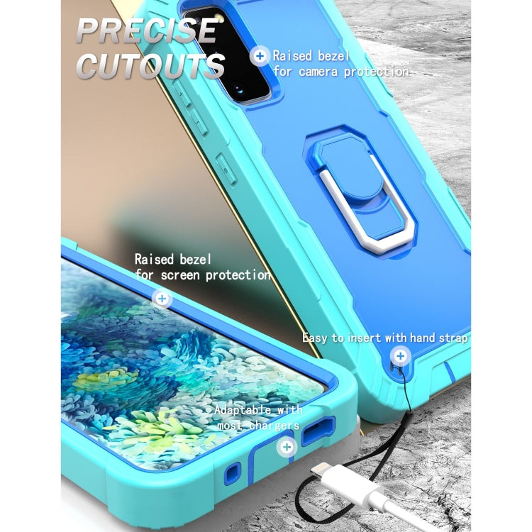 For Samsung Galaxy S20 FE / FE 5G PC + Rubber 3-layers Shockproof Protective Case with Rotating Holder