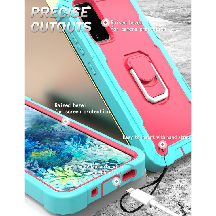 For Samsung Galaxy S20 FE / FE 5G PC + Rubber 3-layers Shockproof Protective Case with Rotating Holder