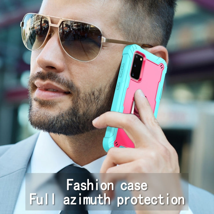 For Samsung Galaxy S20 FE / FE 5G PC + Rubber 3-layers Shockproof Protective Case with Rotating Holder