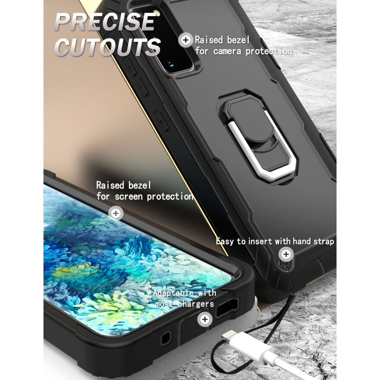 For Samsung Galaxy S20 FE / FE 5G PC + Rubber 3-layers Shockproof Protective Case with Rotating Holder