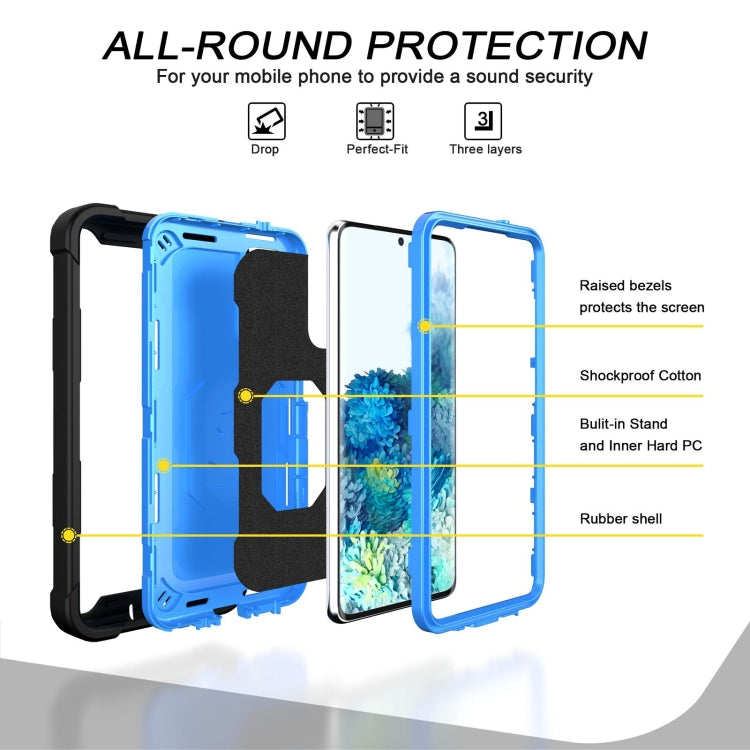 For Samsung Galaxy S20 FE / FE 5G PC + Rubber 3-layers Shockproof Protective Case with Rotating Holder