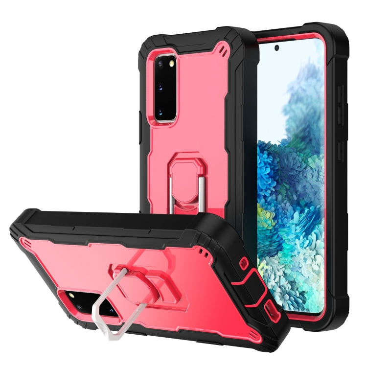 For Samsung Galaxy S20 FE / FE 5G PC + Rubber 3-layers Shockproof Protective Case with Rotating Holder