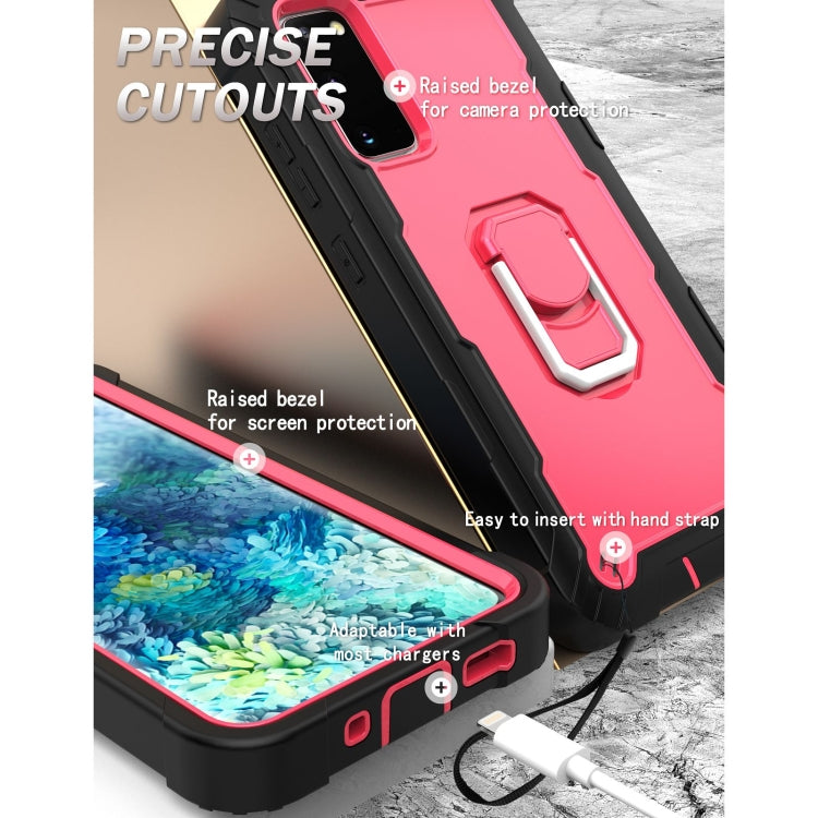 For Samsung Galaxy S20 FE / FE 5G PC + Rubber 3-layers Shockproof Protective Case with Rotating Holder