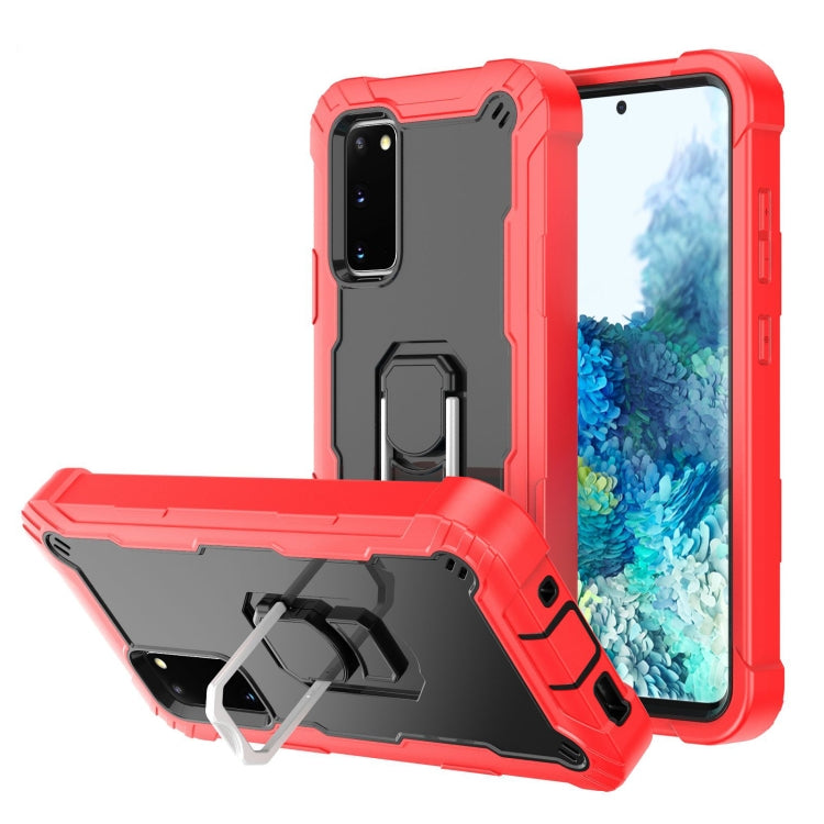 For Samsung Galaxy S20 FE / FE 5G PC + Rubber 3-layers Shockproof Protective Case with Rotating Holder