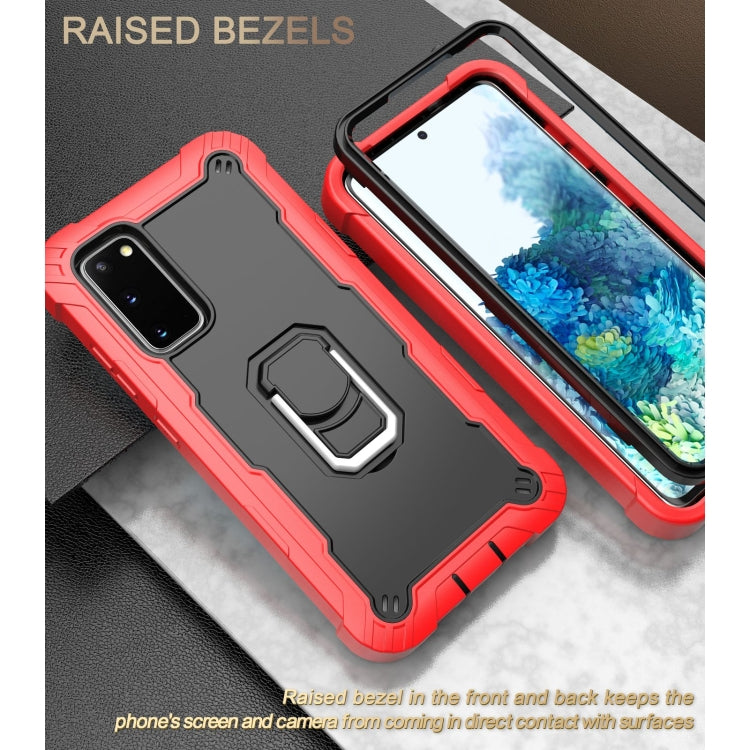 For Samsung Galaxy S20 FE / FE 5G PC + Rubber 3-layers Shockproof Protective Case with Rotating Holder