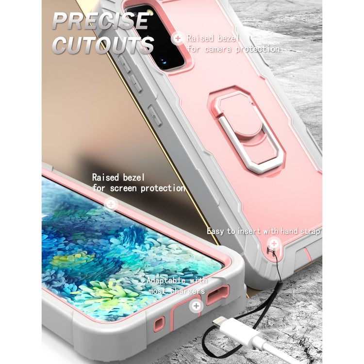 For Samsung Galaxy S20 FE / FE 5G PC + Rubber 3-layers Shockproof Protective Case with Rotating Holder